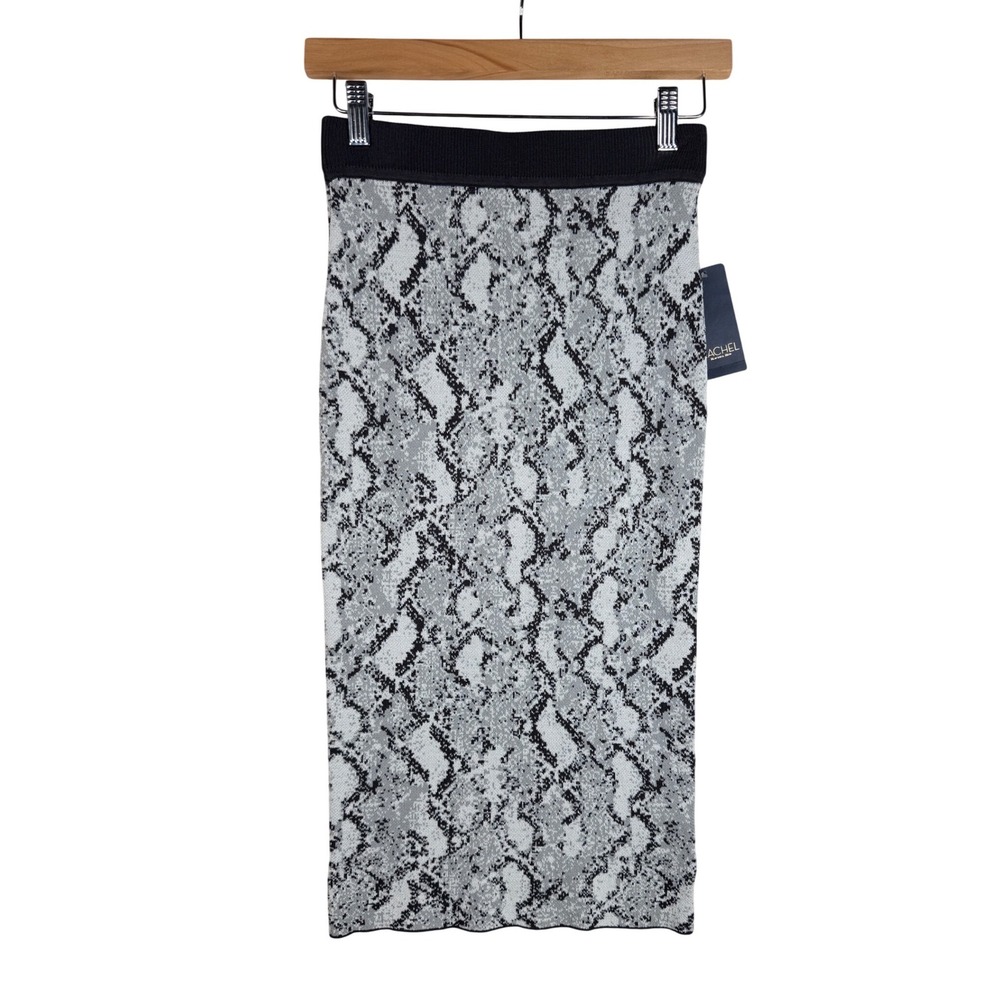 New Rachel‎ Rachel Roy Snake Print Knitted Skirt size XS Black/White/Gray